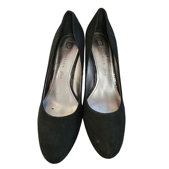 Anna Klein Suede-Like Black Chunky Heels 9M - Picture 2 of 7